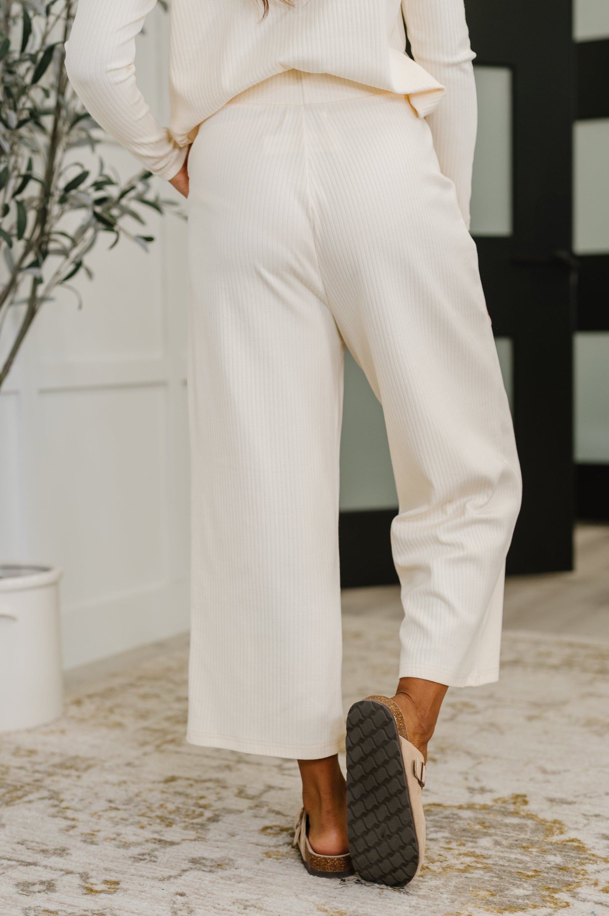 Thyme Culottes in Cream at Curbside Boutique