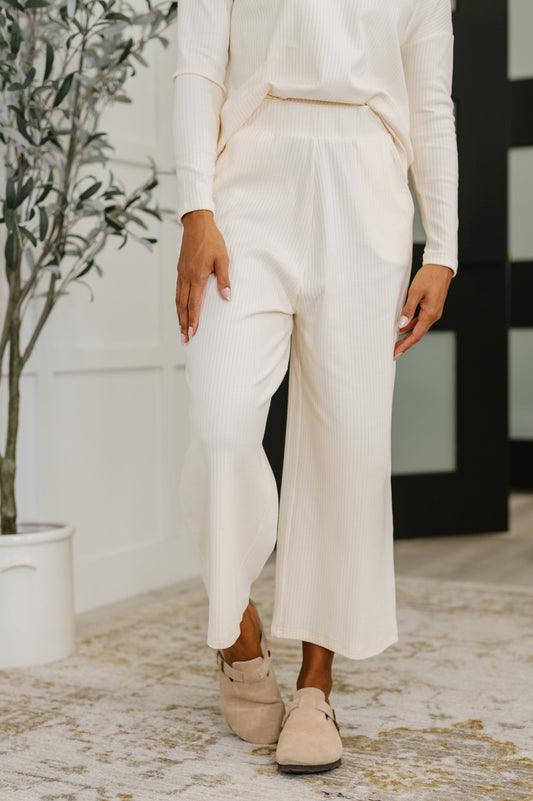 Thyme Culottes in Cream at Curbside Boutique