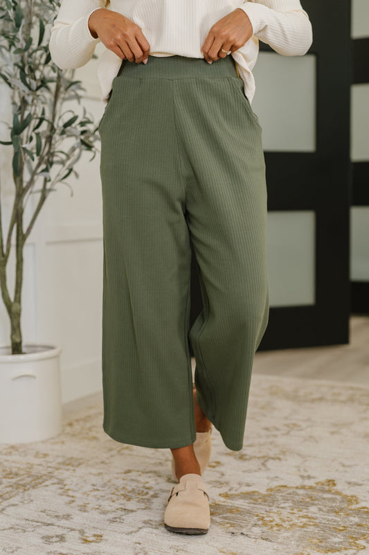 Thyme Culottes in Dusty Pine at Curbside Boutique