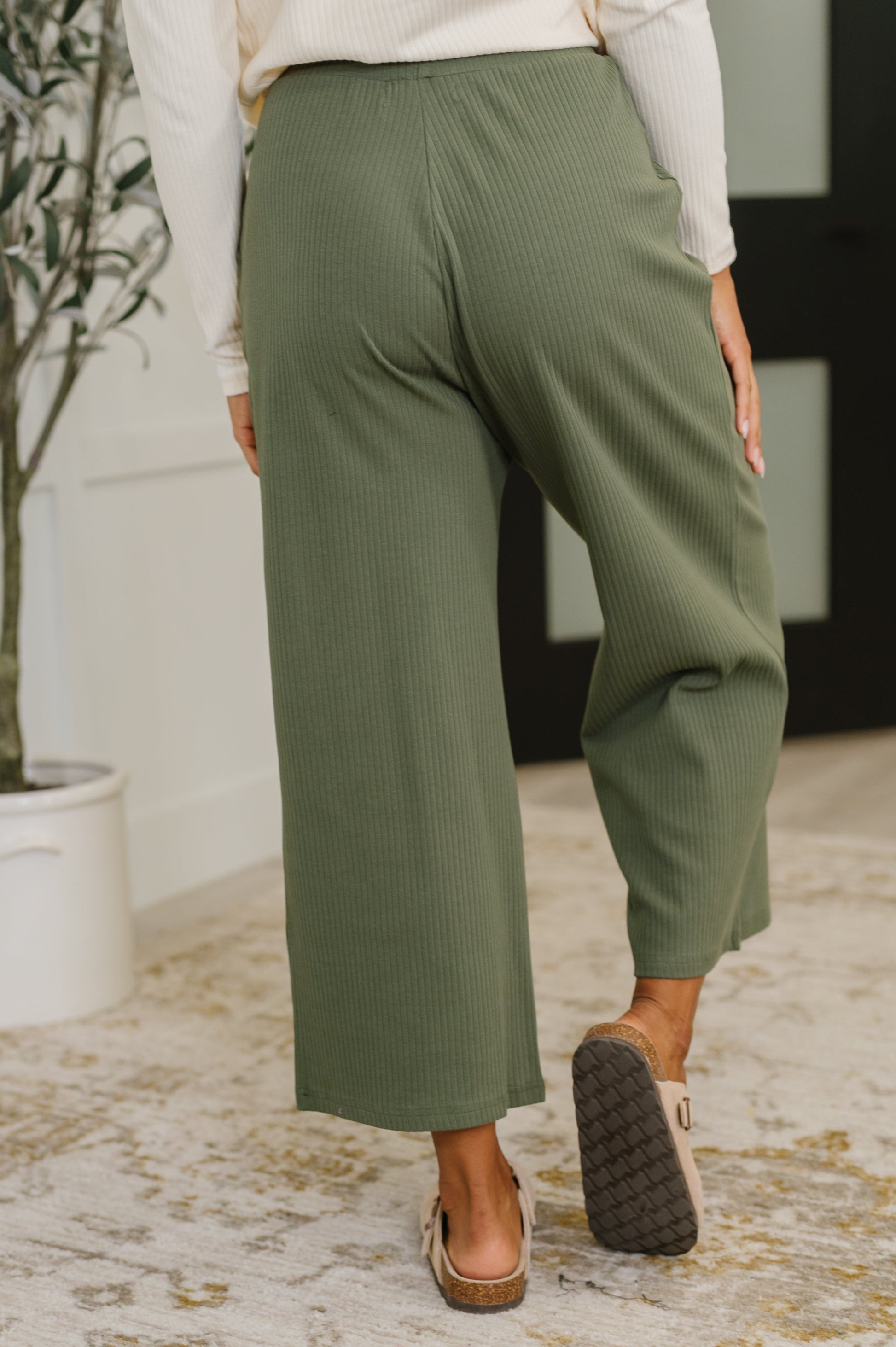 Thyme Culottes in Dusty Pine at Curbside Boutique