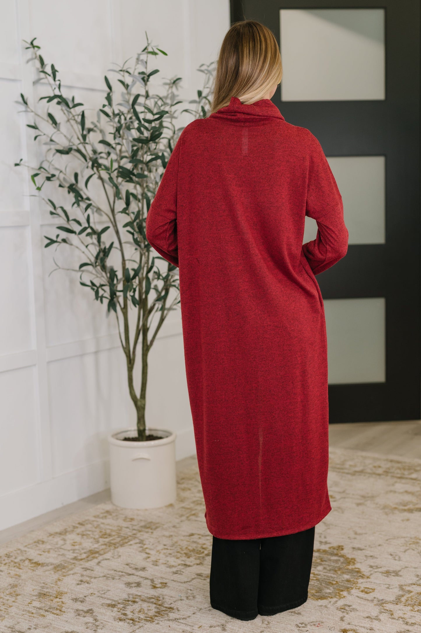 Travel City Scape Turtle Neck Tunic in Wine at Curbside Boutique