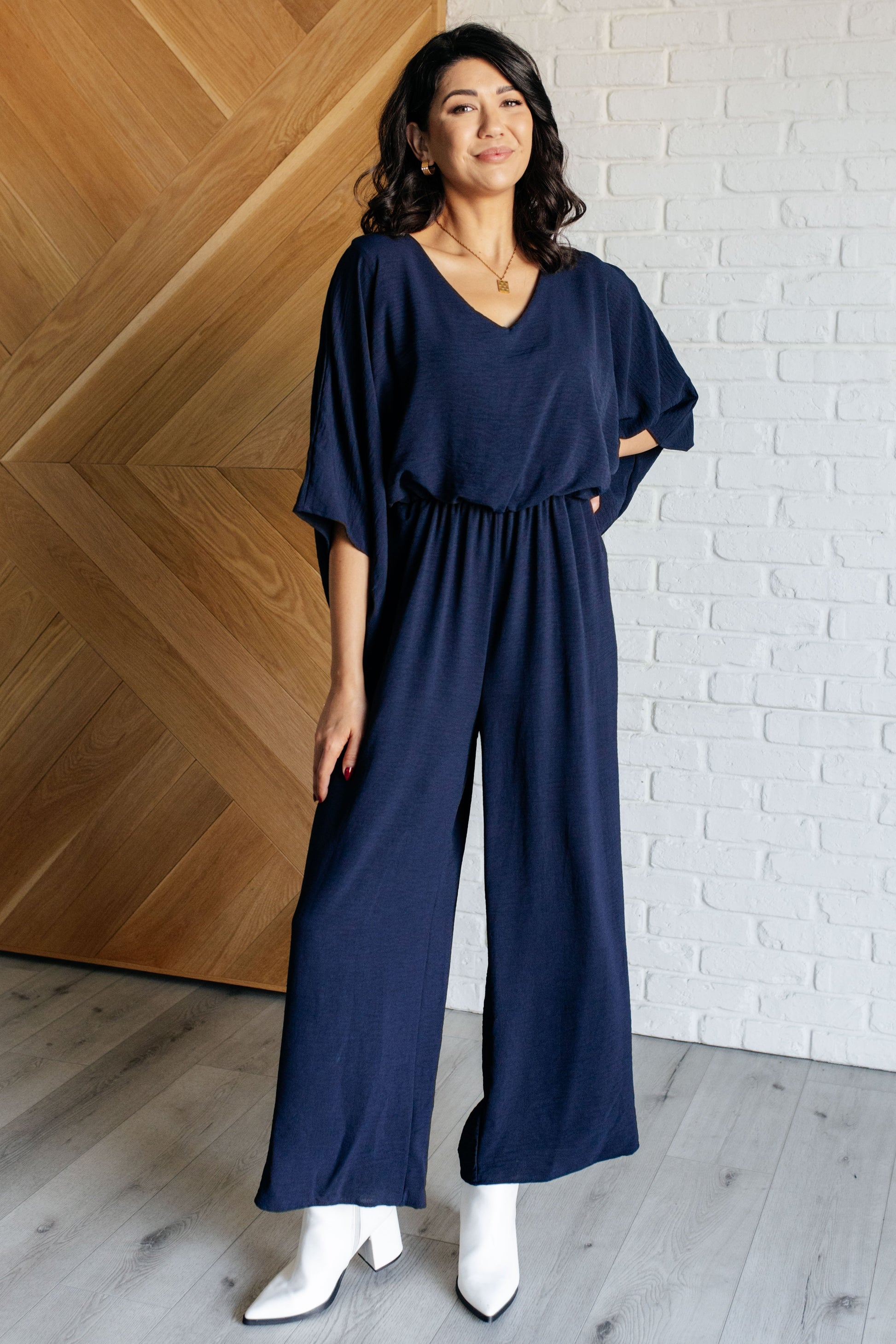 Up to Something Wide Leg Jumpsuit at Curbside Boutique