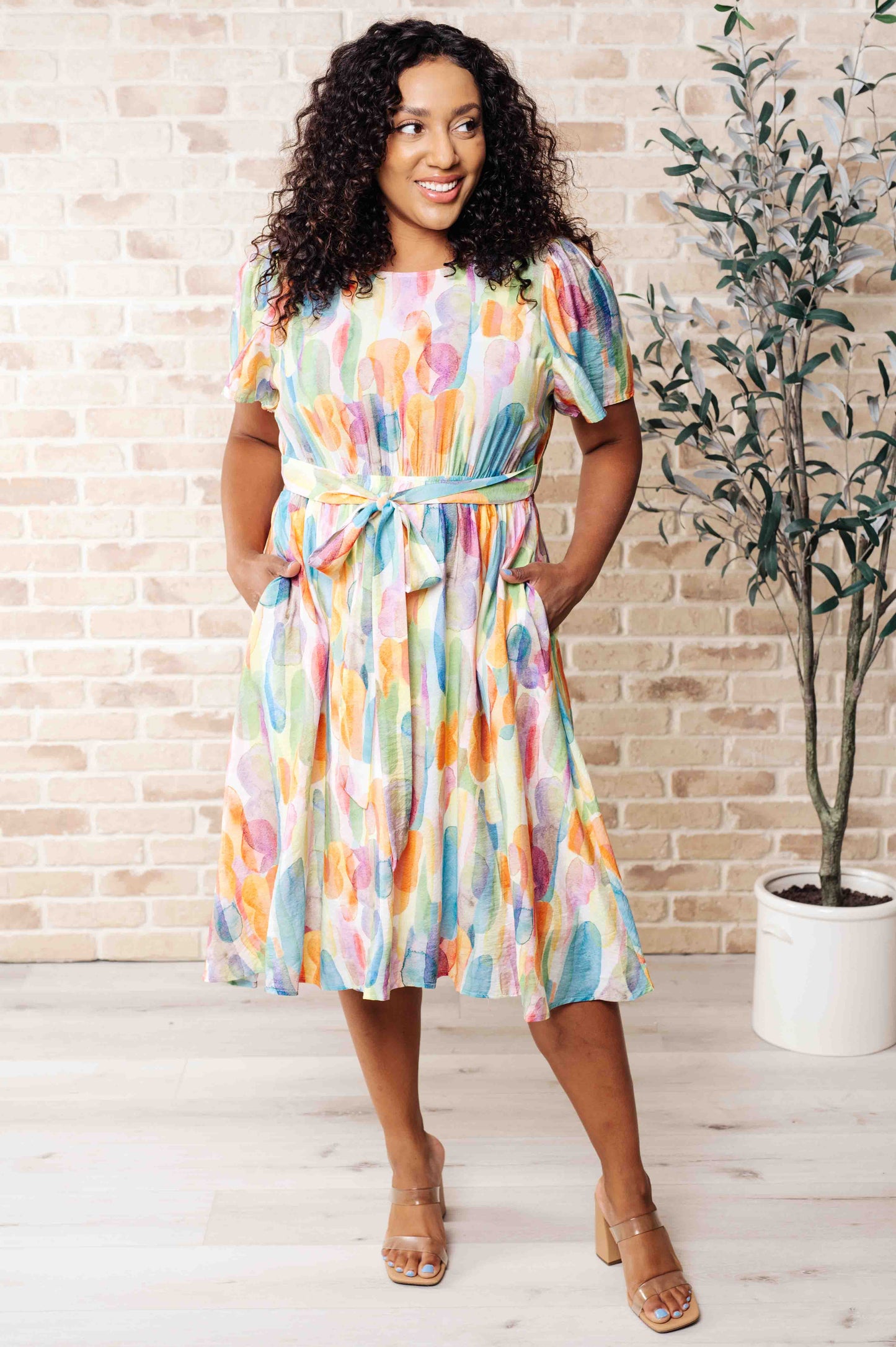 Young, Wild & Free Round Neck Dress at Curbside Boutique