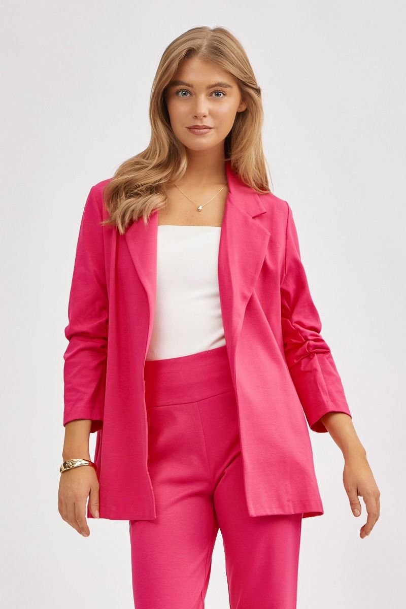 Dear Scarlett Magic 3/4 Sleeve Blazer at Curbside Boutique in pink