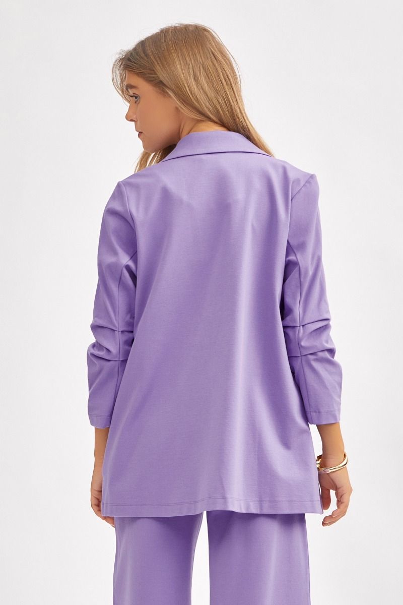 Dear Scarlett Magic 3/4 Sleeve Blazer at Curbside Boutique in violet